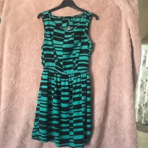 Juniors ,cute black and green dress
